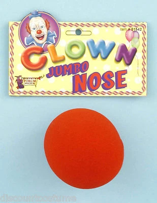 RED JUMBO SIZED CLOWN NOSE ADULT UNISEX COSTUME ACCESSORY