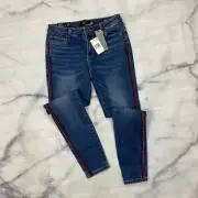Buffalo by David Bitton Faith Skinny Jeans Size 28 Metal Studs Tuxedo Striped