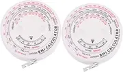 2pcs Bmi Tape Measure Bmi Health Tape Retractable Measuring Tape Bmi Meter Tape Flexible Measuring Tape Bmi Body Waist Measuring Tape Fitness White Body Fat Waist Measure Pp
