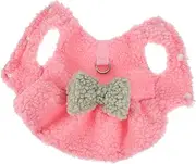 YARNOW Pet Clothes Winter Thickened Warm Bow Pattern Traction Ice and Snow Cotton Skirt (Pink) Small Dog Cooling Vest Dog Raincoat for Small Dogs Dog Scissors Grooming Polyester Lining