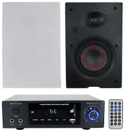 Rockville BLUAMP 150 Home Stereo Bluetooth Amp Receiver+2) 6.5" In-Wall Speakers