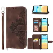 MCC iPhone 13 Wallet Case Cover Extra Card Slots with Strap Apple iPhone13 [Brown]