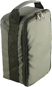 AIMALL Fishing Reel Storage Bag with Dividers, Durable Portable Dacron Bait Organizer for Spools Reels Tackle Accessories, 8.98x6.10x4.06in