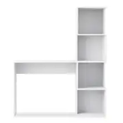 Adalyn Storage Study Desk with 4-Tier Cube Storage - White