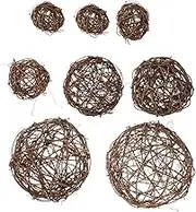 Ipetboom 8pcs Rattan Balls Decorative Orbs for Party and Home Decor Creative DIY Photo Props for Festivals Christmas and Events Multi Decorative Balls