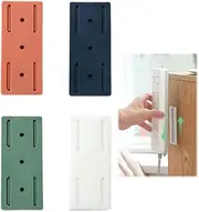 4pcs Adhesive Punch-Free Socket Holder, Self-Adhesive Desktop Socket Fixer, No Trace Power Strip Holder Fixator for Home Storage Gadgets