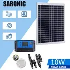 12V 10W Solar Panel Kit Mono Caravan Folding Camping Charging Controller Kits
