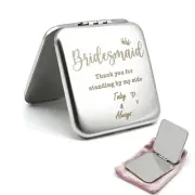 Bridesmaid Proposal Gifts Mirror, Engraved Compact Mirror for Purses, Portable