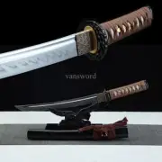Real Japanese Tanto Hand Forged 1095 High Carbon Steel Sword With Black Scabbard