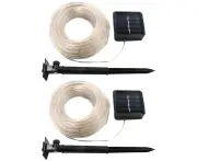 Pack Solar Rope Lights With 100 Leds, 39.3 Feet 8 Modes Solar String Lights Garden Fenced Patio,White