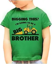 [Tstars] Going to Big A Brother Tractor Loving Boys Toddler Kids T-Shirt 4T Green