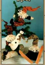 Here Comes Santa Claus Poseable Santas Doll Pattern Primitive Folk Art Country