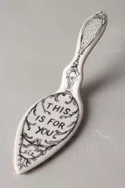 Anthropologie Cake Server MOLLY HATCH Pie CROWNED LEAF This Is For You NWT