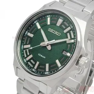 SEIKO 精工 SUR503P1手錶 都會時尚 日期 綠面 鋼帶 男錶