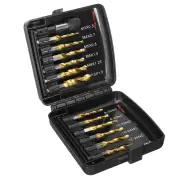 Drillpro 13pcs M3-M10 Metric Screw Thread Tap Drill Bits Set Hex Shank Drill Bit Screw Compound Tap Hand Tools with Join