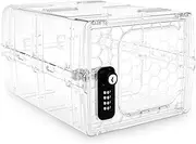Urban August Dual Combination & Keyed Lockbox - Lockable Box for Everyday Use - Multi-Purpose lock for Home & Office Safety - Made of Industrial-Grade Plastic - One Size (Clear)