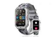 Chronus Smart Watch for Men 1.57'' Square Screen Fitness Tracker for Android IOS Camouflage Gray