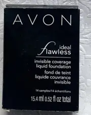 Avon Ideal Flawless Invisible Foundation 14 Sample Packs light-light Medium nos
