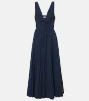 [Simkhai] Simkhai Stephanie plissé cotton-blend gown UK 12 blue