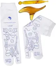 LIFKOME 1Set Acupressure Socks for Foot Massage Elastic Massage Socks with Points and Massager Scraper Stick Promotes Relaxation and Foot Office