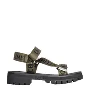 LEO logo jacquard ribbon sandals 43 Green