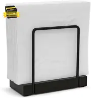 Napkin Holder for Table, Bamboo Iron Standing Napkin Dispenser for Kitchen Dinin