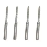 4 Pcs Marine T316 Stainless Steel 1/8" Cable Lag Swage Stud Cable Railing Rail