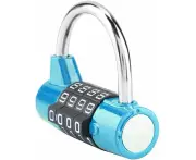 4 Digit Combination Padlock, Outdoor 4 Digit Code Password Padlock For Travel/Suitcase/Gym Locker, Security Password Lock Blue