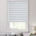 Zebra Blinds for Windows, 40 x 72 Inches Greyish White Zebra Roller Shades, L...