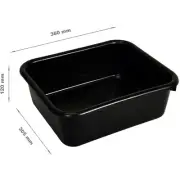 50x Heavy Duty 10L Black Plastic Basin Tub Containers Storage Crate Box Large AU