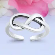 7mm Knot Band 925 Sterling Silver Toe Ring Thin Adjustable Toe Ring
