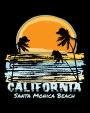 Sublimation Print California Santa Monica Beach Ready To Press Heat Transfer