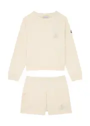 Moncler Kids Logo Cotton Tracksuit (4-6 Years) - Cream - 04YR (4 Years) 04YR (4 years)