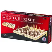 Chess Set Inlaid Board Wooden 15'