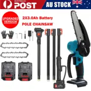 2 In 1 Cordless 6" Pole Chainsaw Tree Pruner Tool Telescopic Battearry Chger 18V