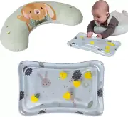 Taf Toys Tummy Time Training Set with Water Mat & Supportive Tummy Time Cushi...