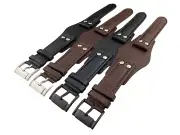22mm Brown or Black Genuine Leather Strap Band fit FOSSIL JR1157 Watch Buckle
