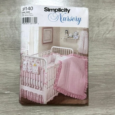 Simplicity Sewing Pattern 9140 Nursery Accessories Quilt Bumper Sheet Uncut