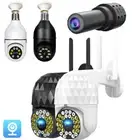 360°1080P Wireless WiFi IP66 E27 IP Camera Outdoor CCTV HD PTZ Smart Home IR Cam