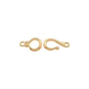 31MM 14K Solid Yellow Gold Ball-End Hook & Eye Clasp with Bead Details and Ba...