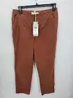Aventura Pants Womens 12 Brown Organic Cotton Flat Front Straight Leg Chino NWT