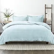 Simply Soft Ultra Soft Thatch Patterned 3 Piece Duvet Cover Set, Queen, Aqua