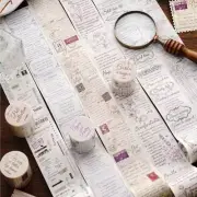Retro Poetry Tickets Adhesive Washi Tape Junk Journals Diary Decorative Stickers