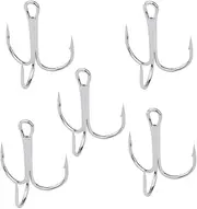 50 Pack 2# 4# 6# 8# 10# Treble Hooks with Storage Box, Mixed 5 Size Lure Hook, High Carbon Steel Strong Sharp Round Bend Fish Hooks for Freshwater and Saltwater