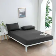 Dreamaker Micro Flannel Combo Fitted Sheet Set Charcoal Single