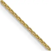[JewelryWeb] 14ct Yellow Gold Solid Lobster Claw Closure 1.0mm Round Wheat Chain Necklace Jewelry Gifts for Women - Length Options: 36 41 46 51 56 61 76