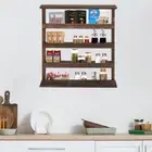 Wood Spice Rack Wall Mount Spice Shelf Spice Holder Tiered Door Seasoning Rack
