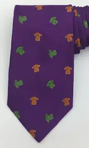 Brooks Brothers Makers Merchants Tie Purple W/ Hawaiian Shirt Print 57 x 3.75”