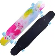 Sports Complete Longboard, ABEC-11 Silent High-Speed Bearing 46.5 Inches 7-Layer Maple Rendering Pattern Skateboard Suitable for Young Adults