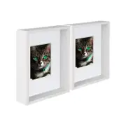 Nicola Spring 8" x 10" 3D Deep Box Photo Frames with White 4" x 6" Mount - Pack of 5
